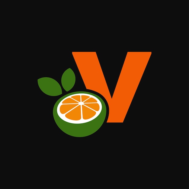 Alphabet orange v logo