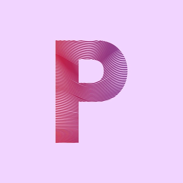 Vector alphabet p in mesh design premium vector illustration