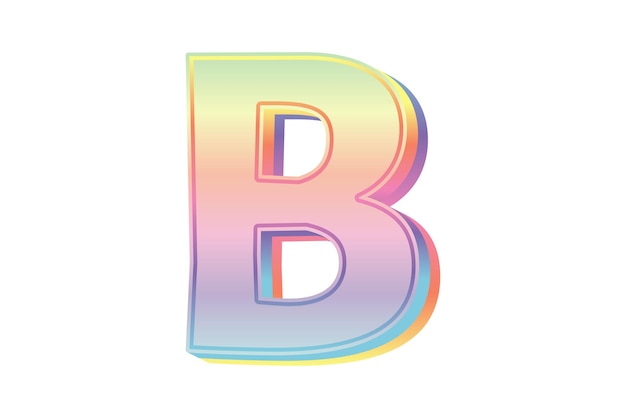 Vector alphabet pastel metallic sticker ontwerp