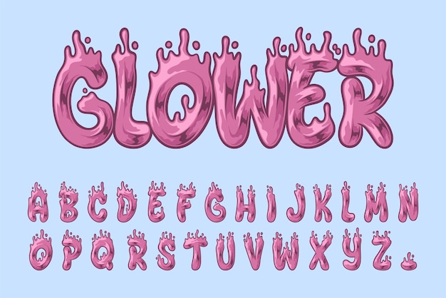 Alphabet Pink Glow Graffiti Cartoon vector