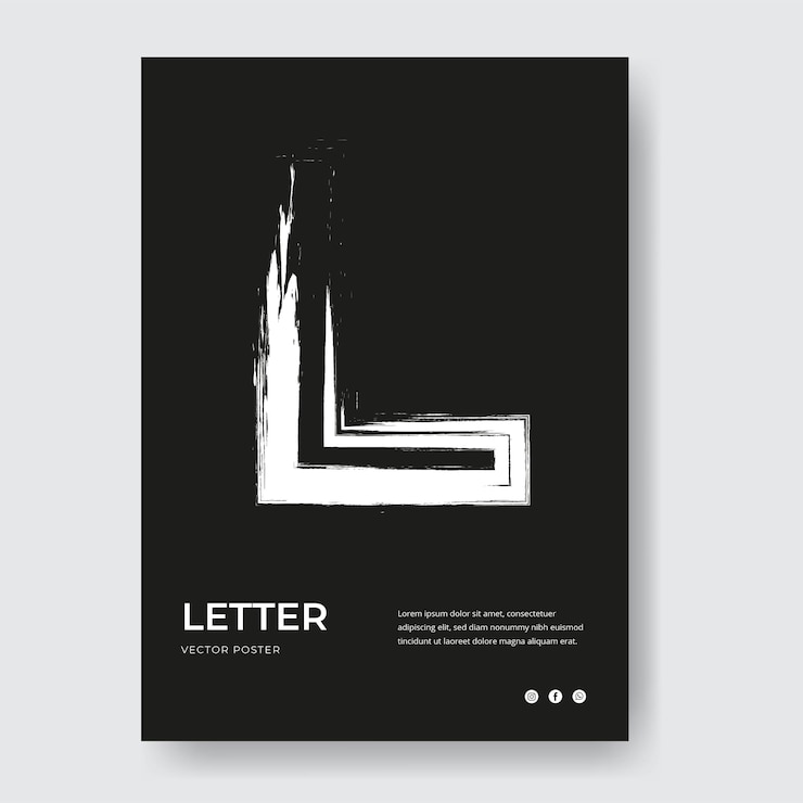 Vector alphabet poster with minimalist lines