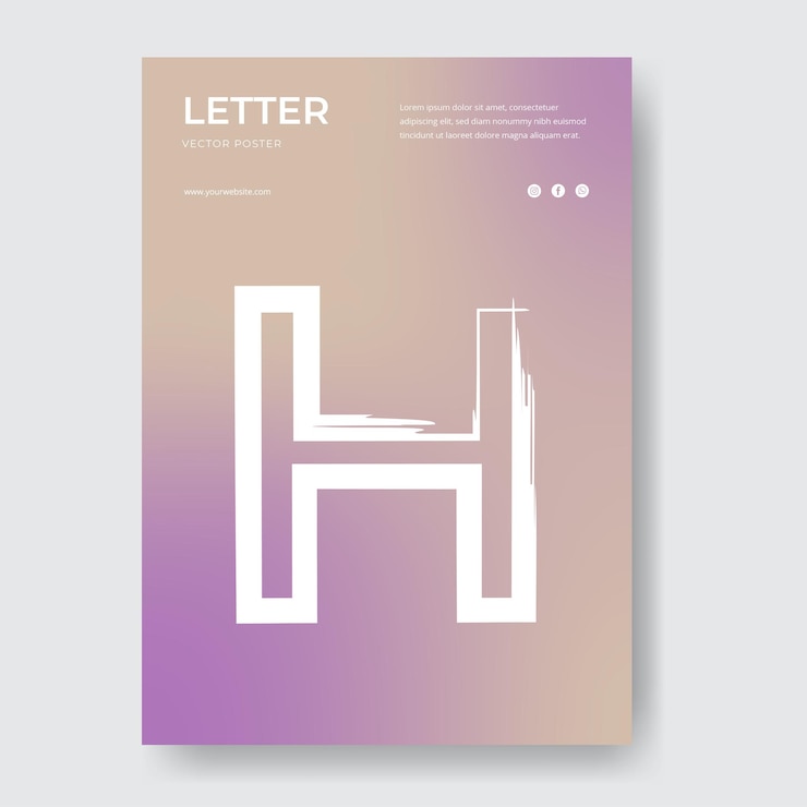 Vector alphabet poster with minimalist lines