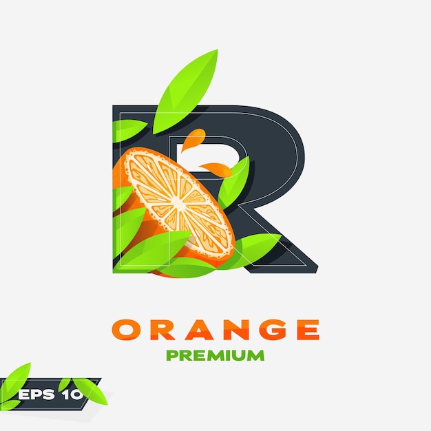 Alphabet r orange fruit edition