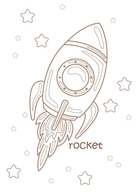 Alphabet R For Rocket Vocabulary School Lesson Study Word Coloring Pages for Kids and Adult