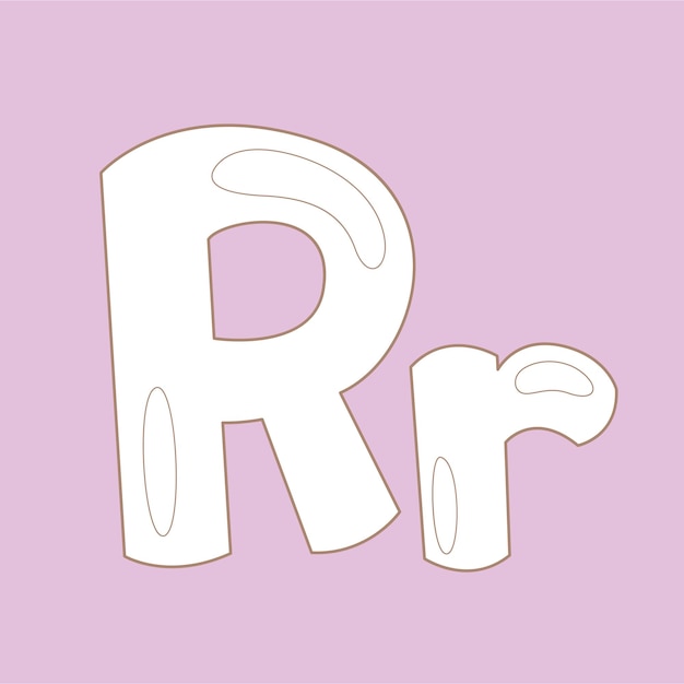 Alphabet R For Vocabulary School Student Reading Lesson Digital Stamp Outline Cartoon