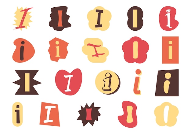 Vector alphabet ransom note i cut newspaper