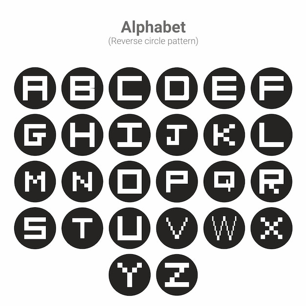 Alphabet Reverse Circle Design 2023 Vector Adobe illustrator