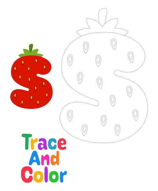 Alphabet S tracing worksheet for kids