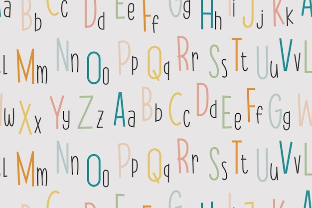 Vector alphabet seamless pattern background vector