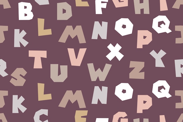 Vector alphabet seamless pattern background vector