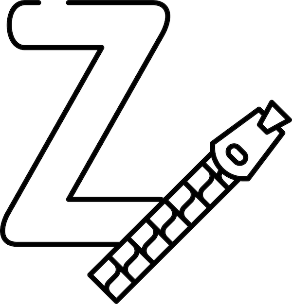 Vector alphabet series zsolid contour vector illustratie