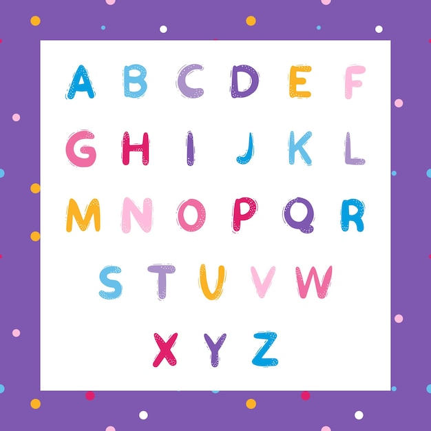 alphabet set, Cute alphabet vector, illustration with colored letters, set with letters, print with