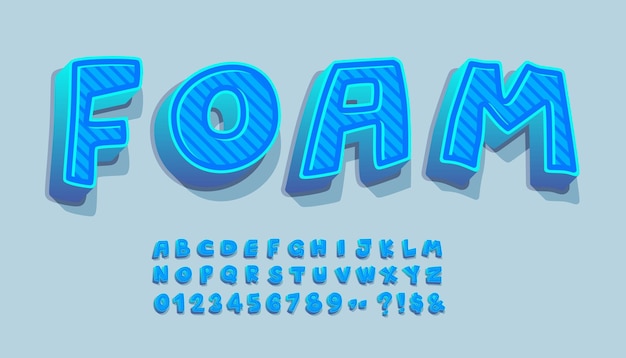 Alphabet set of symbols in the form of Foam