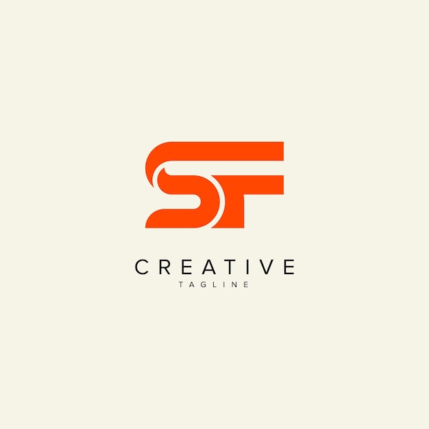 SF 알파 FS 글자 현대 모노그램 스타일 로고 디자인 초기 터 템플릿