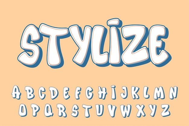 Vector alphabet simple modern graffiti font type cartoon vector