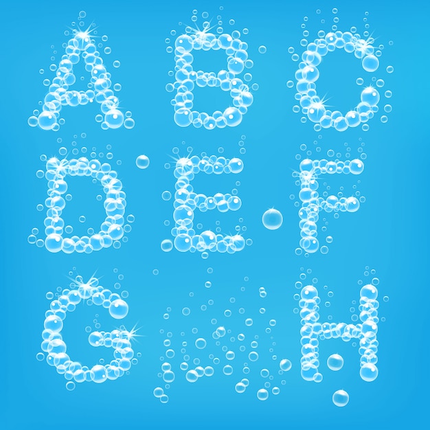 Alphabet of soap bubbles  illustration