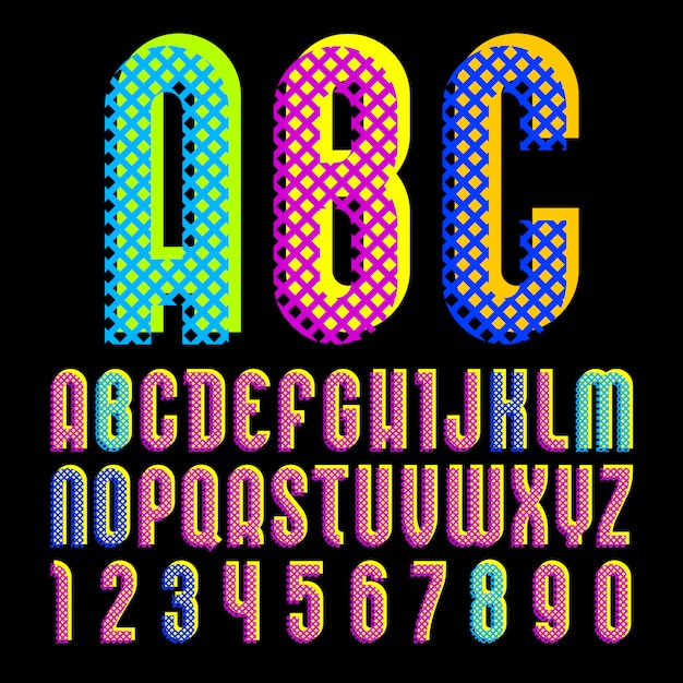 Vector alphabet in style of pop art, vector letters