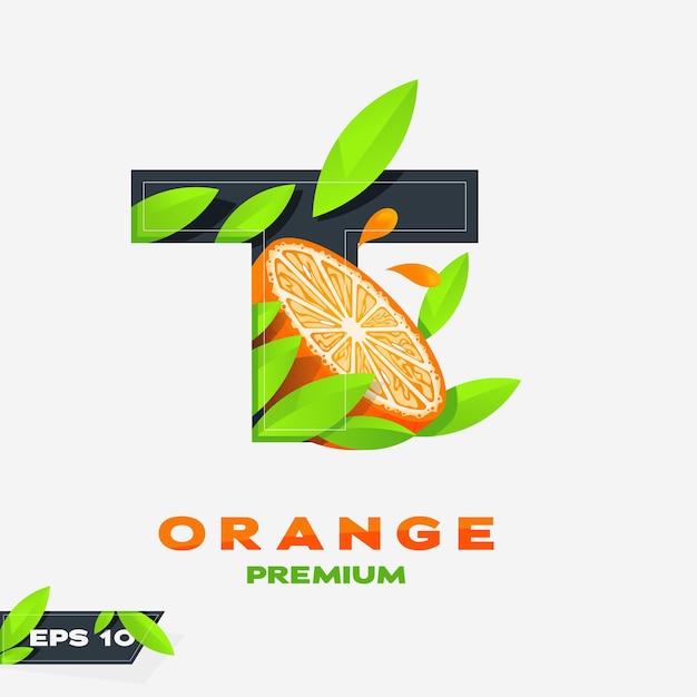 Alphabet T Orange Fruit Edition