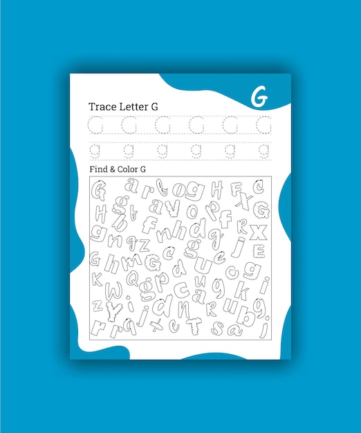 Alphabet tracing activity worksheet for kids