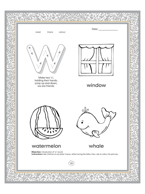 Alphabet tracing and colouring  worksheet