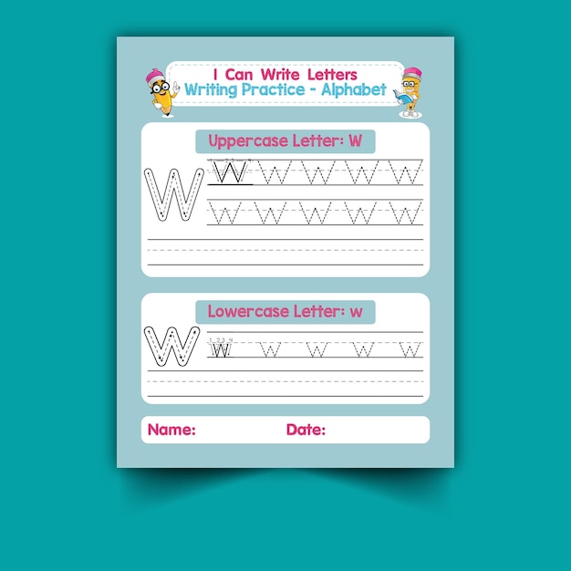 Alphabet tracing letter and vocabulary worksheet