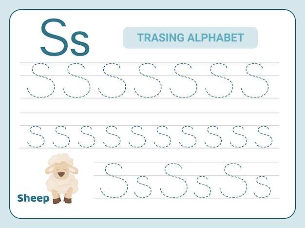 Alphabet tracing practice for leter s worksheet