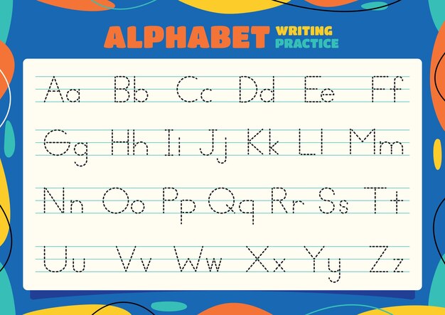 Vector alphabet tracing worksheet for children