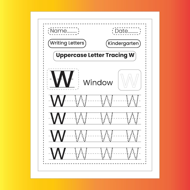 Alphabet tracing worksheet for kids