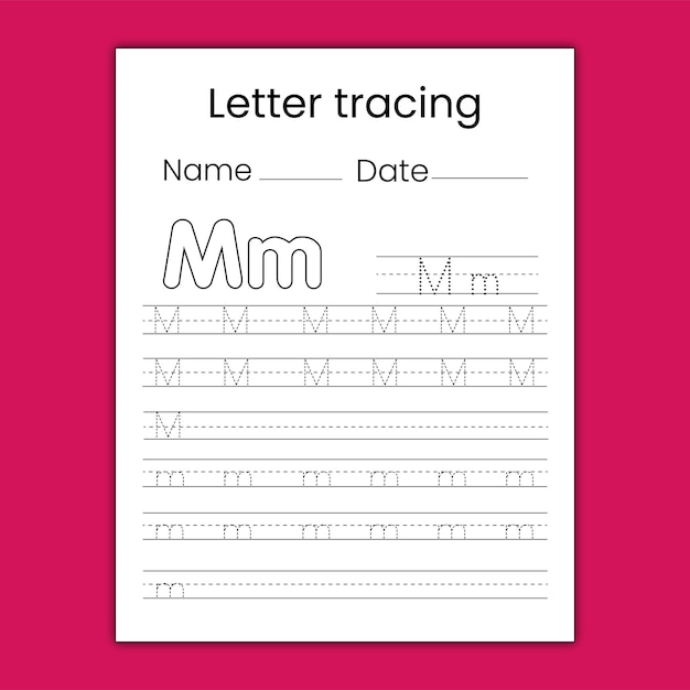 Alphabet tracing worksheet for kids