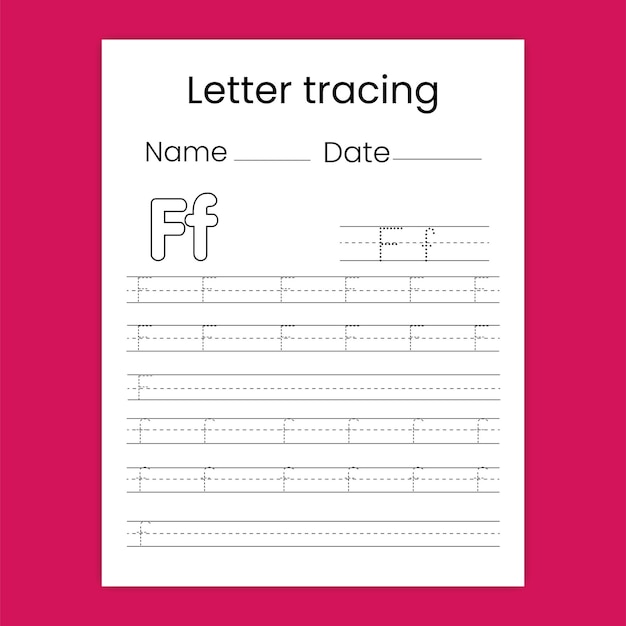 Alphabet tracing worksheet for kids