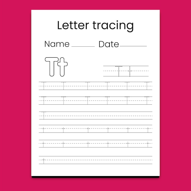 Alphabet tracing worksheet for kids