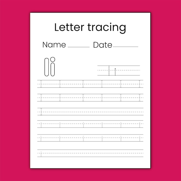 Alphabet tracing worksheet for kids