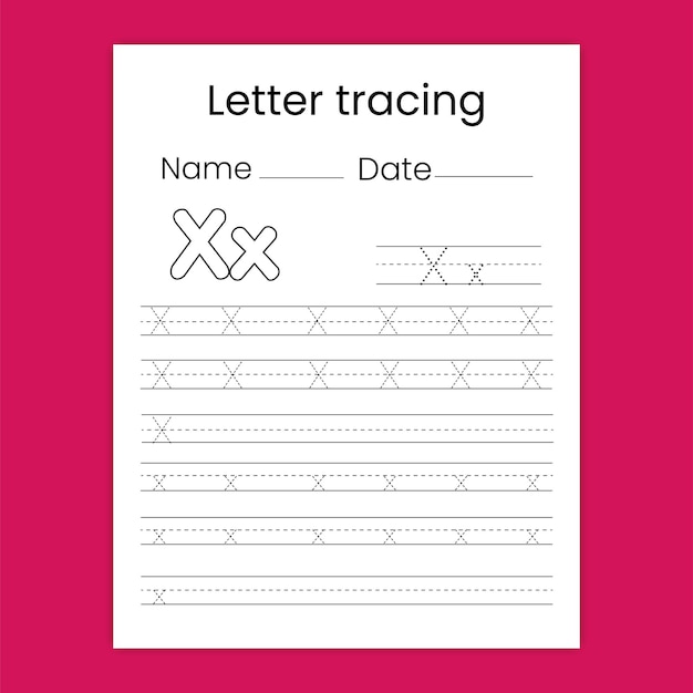 Alphabet tracing worksheet for kids