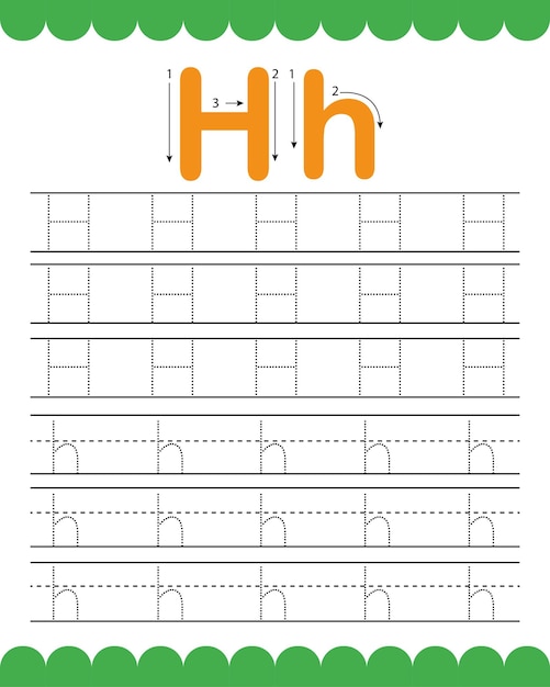 Alphabet Tracing Worksheet Trace The Alphabet H 유아원 아동 활동 시트 Pre K Back To School