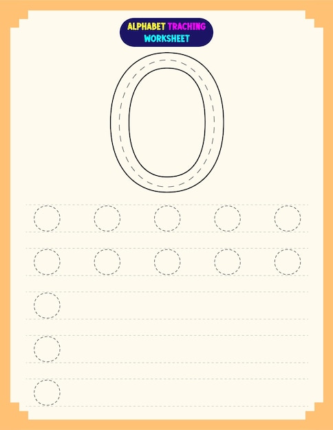 Alphabet tracing worksheet with letter o