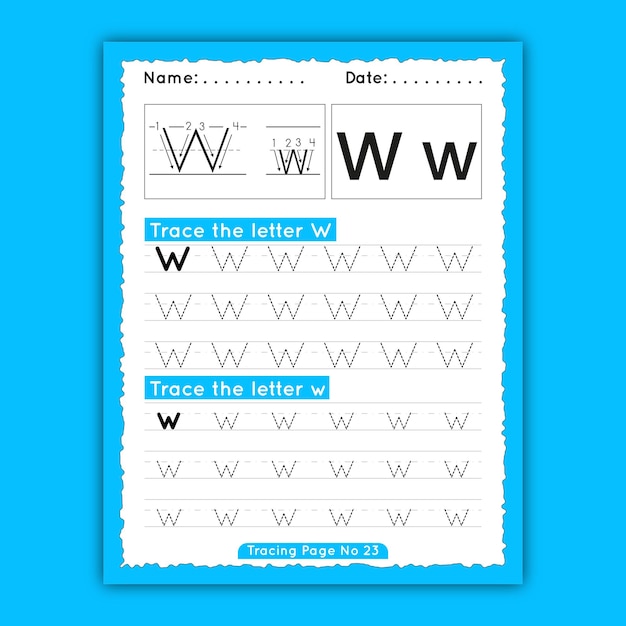 Alphabet tracing worksheet with letter A to Z