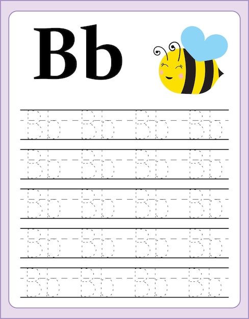 Alphabet tracing worksheet with letter