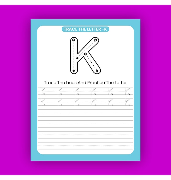 Vector alphabet tracing worksheet.