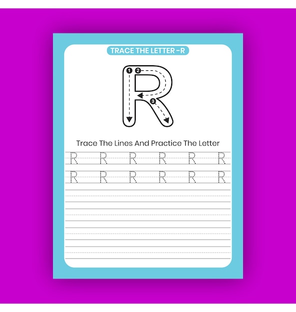 Vector alphabet tracing worksheet.