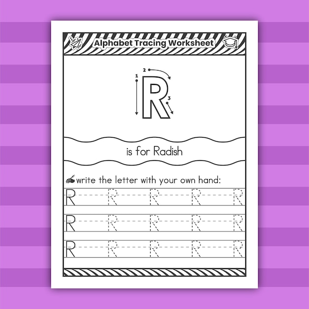 Alphabet tracing worksheets - uppercase letter