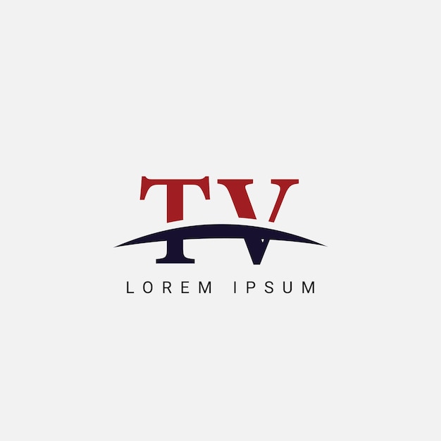 Alphabet TV VT letter moderne monogram stijl logo vector element