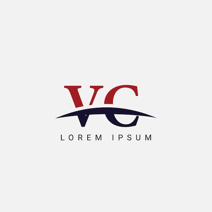 Vector alphabet vc cv letter modern monogram style logo vector element