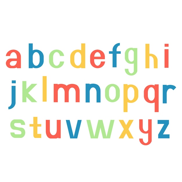 Alphabet vector fonts printed colorful letters