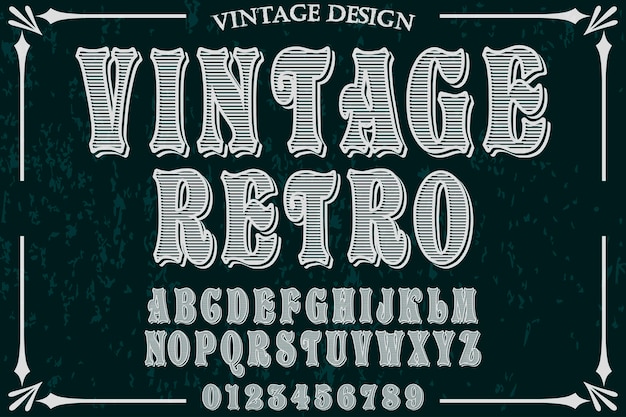 alphabet vintage retro