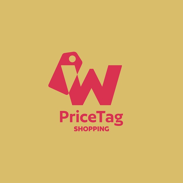 Vector alphabet w price tag logo