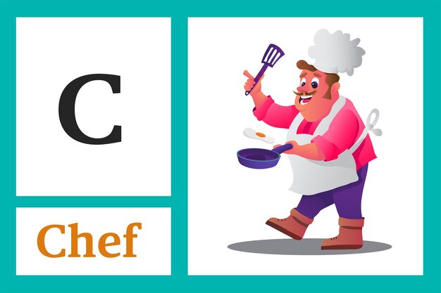 Alphabet with letter C for Chef