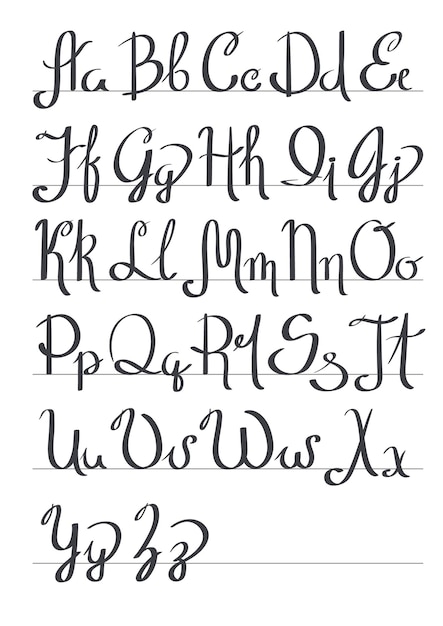 Alphabet writing cute font Vector Hand drawn typography for posters books magazines