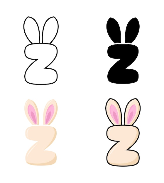 Alphabet Z in flat style isolated