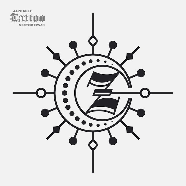 Logo del tatuaggio dell'alfabeto z