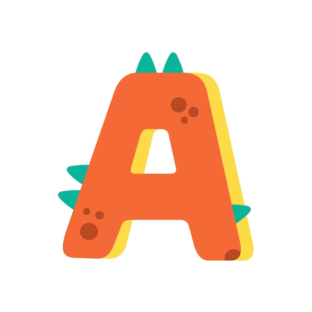 Vector alphabetic lettering in dinosaur theme